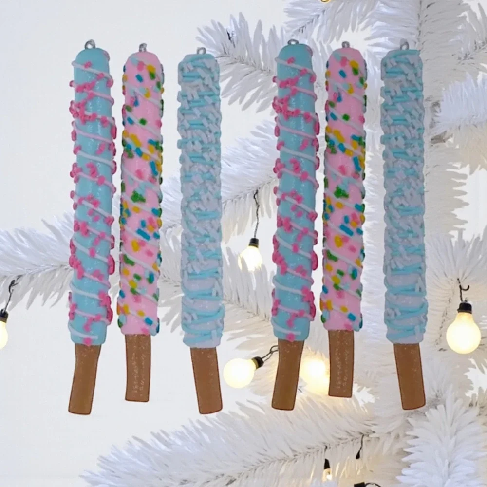 Iced Pretzel Lollipops‎ 6 Christmas Tree Ornament- 6 in